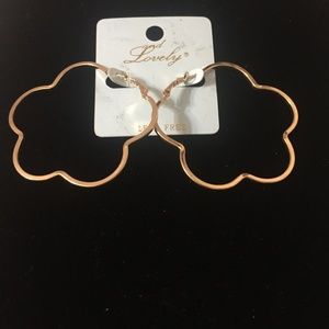 Gold Toned Star Shaped Hoop Earrings